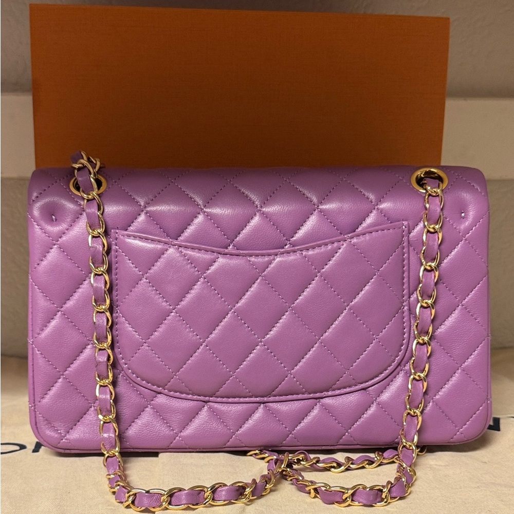 END OF YEAR SALE CHANEL Classic Lavender Quilted Shoulder Double Flap Bag - Picture 7 of 8